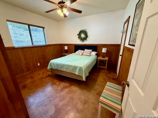 a room with window and stairs