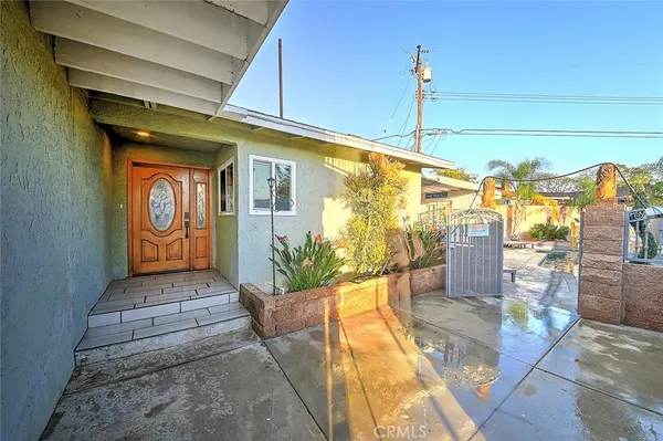 a view of a entryway door front of house