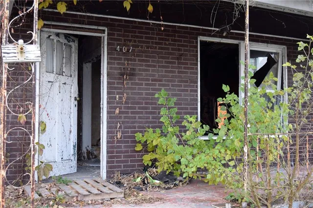 a view of a door of the house