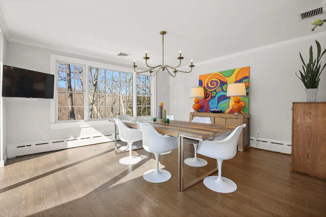 67 Hickok Road New Canaan, CT 06840 - Photo 17 of 56 a living room with patio furniture and a flat screen tv