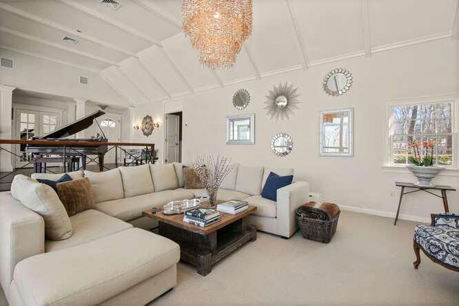 67 Hickok Road New Canaan, CT 06840 - Photo 8 of 56 a living room with furniture and view of kitchen