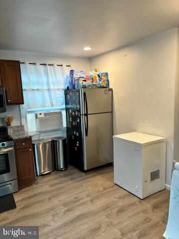 340 9th Avenue Lindenwold, NJ 08021 - Photo 10 of 11 a view of kitchen with refrigerator and wooden floor