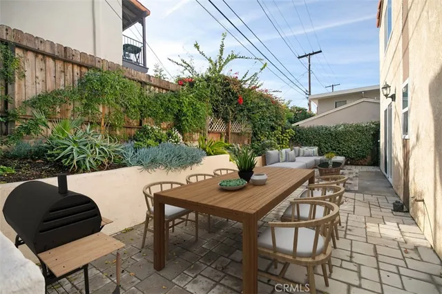 a view of an outdoor seating area