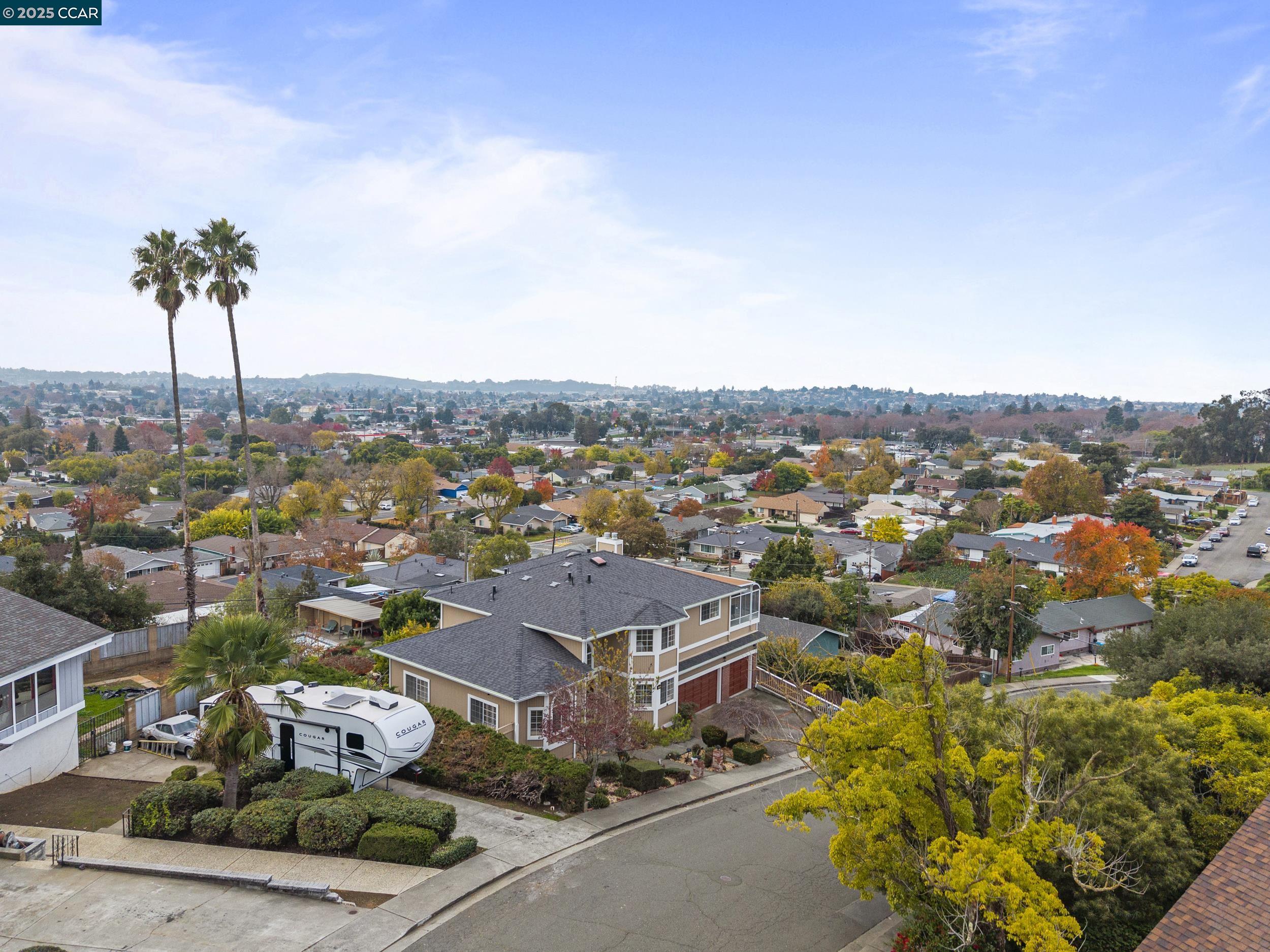 419 Clark Drive Vallejo, CA 94591 - Photo 34 of 39 an aerial view of residential houses with outdoor space