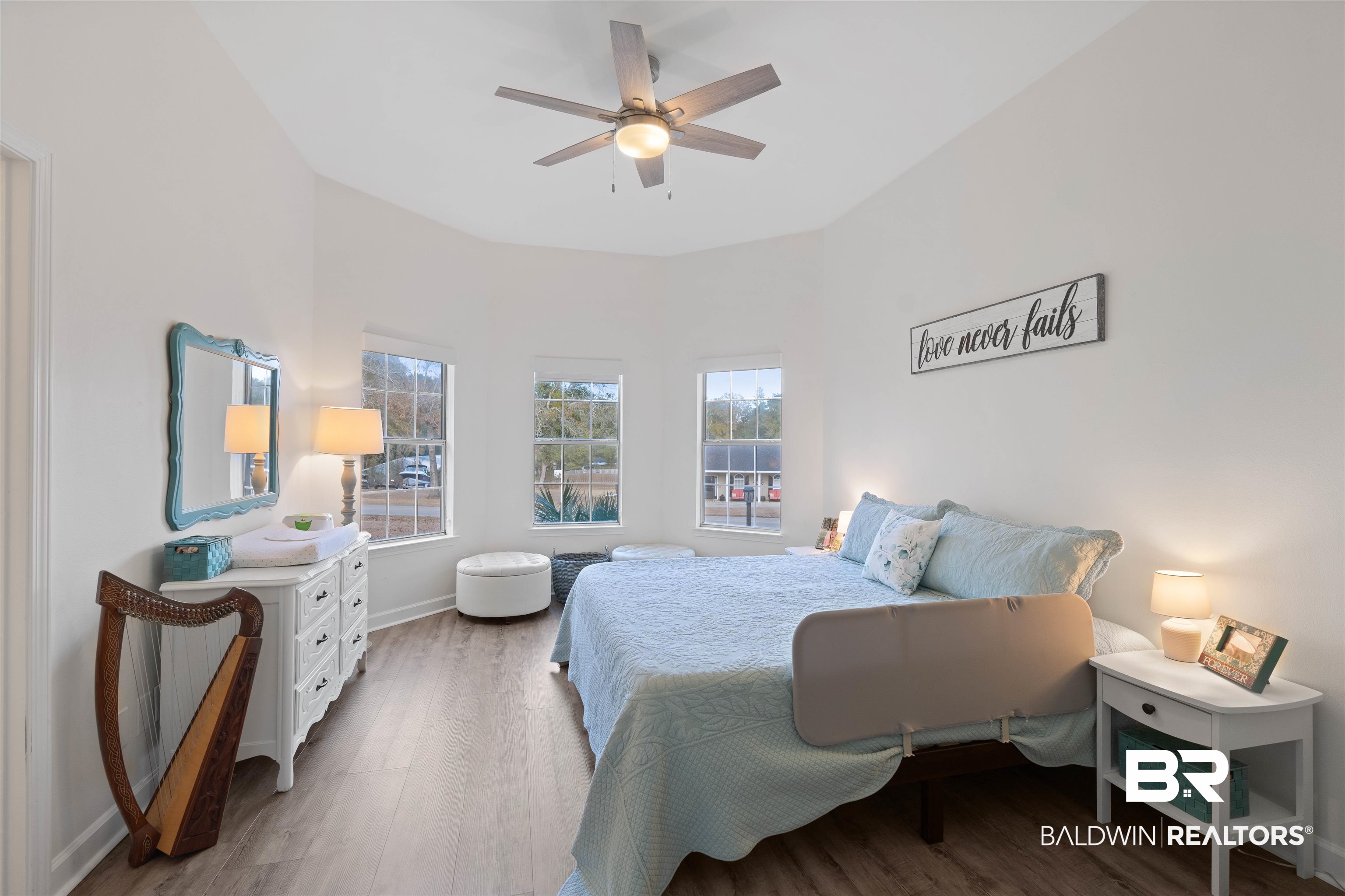 14631 Rdg Road East Summerdale, AL 36580 - Photo 22 of 46 Bedroom with ceiling fan and hardwood / wood-style floors