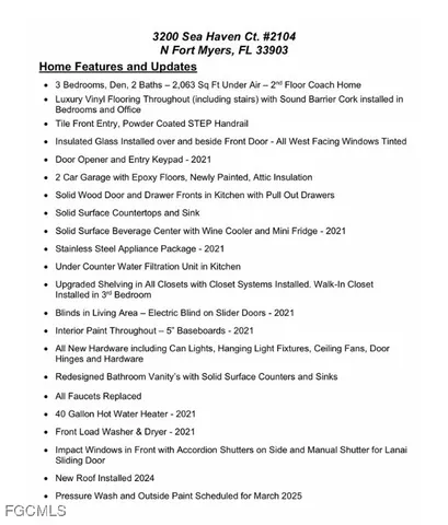 $349,000 | 3200 Sea Haven Court, Unit 2104, North Fort Myers, FL 33903