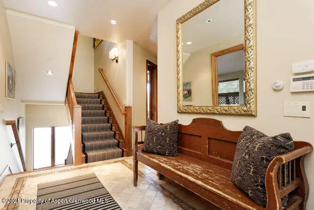 a living room with furniture