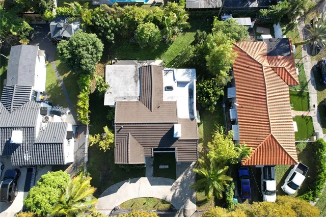 an aerial view of a house