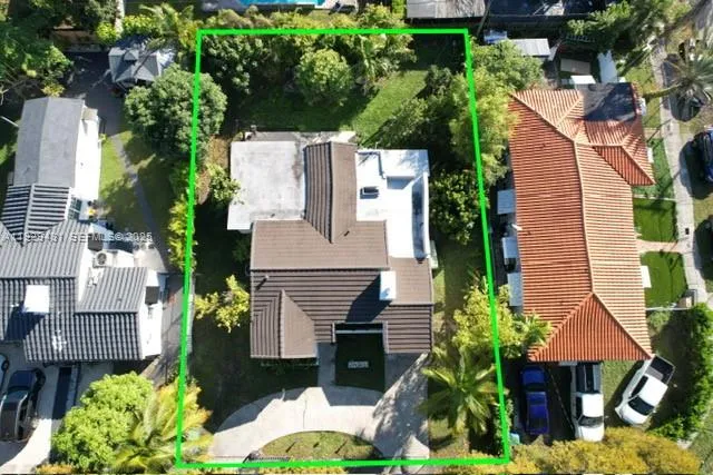 an aerial view of a house