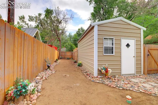 a backyard of a house