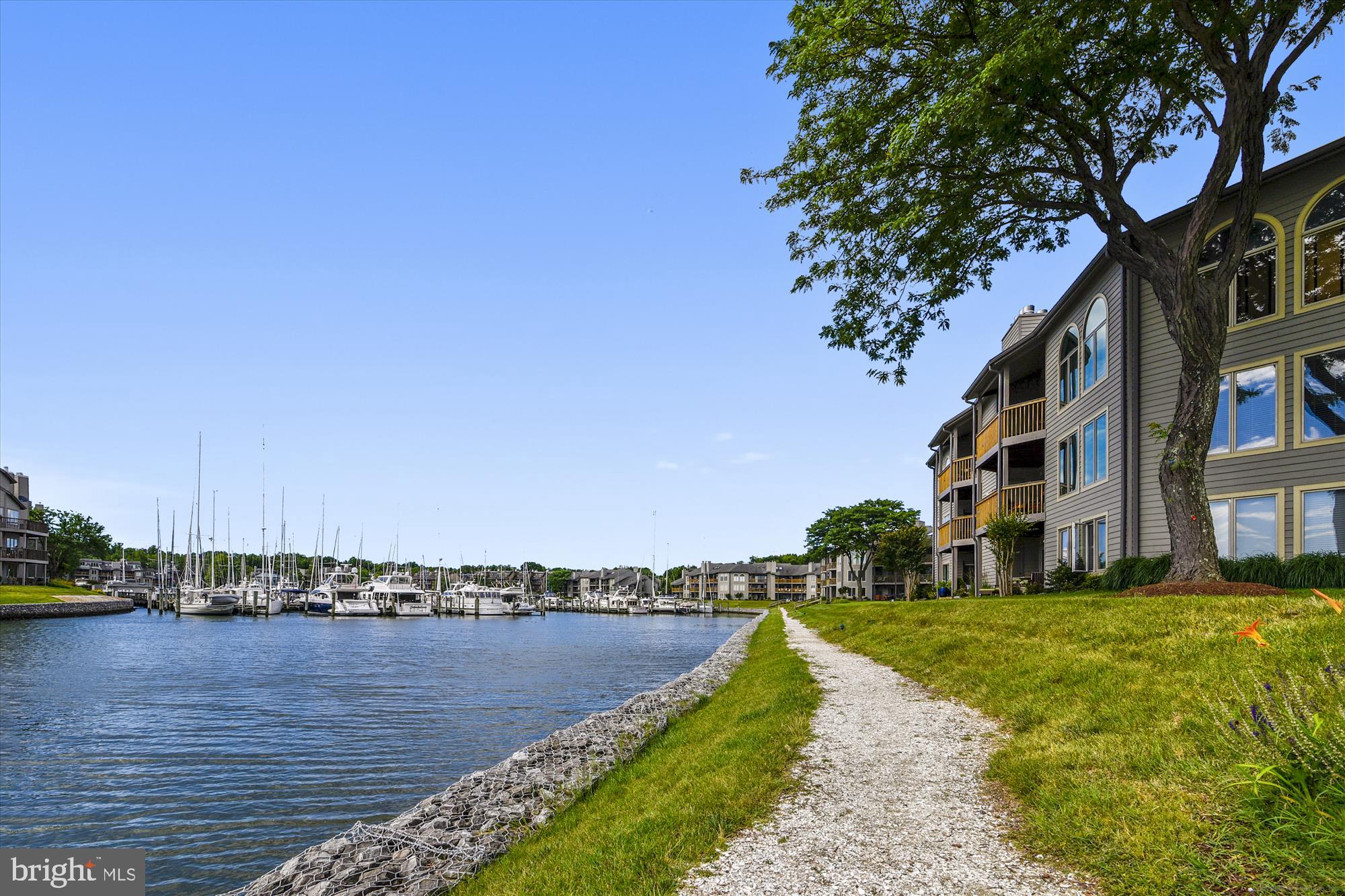 2108 Chesapeake Harbour Drive East, Unit 201 Annapolis, MD 21403 - Photo 68 of 82 a view of a lake with a building in the background