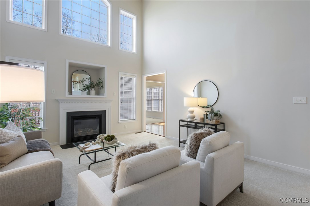 3025 Markfield Drive Midlothian, VA 23113 - Photo 13 of 41 a living room with furniture a fireplace and potted plants