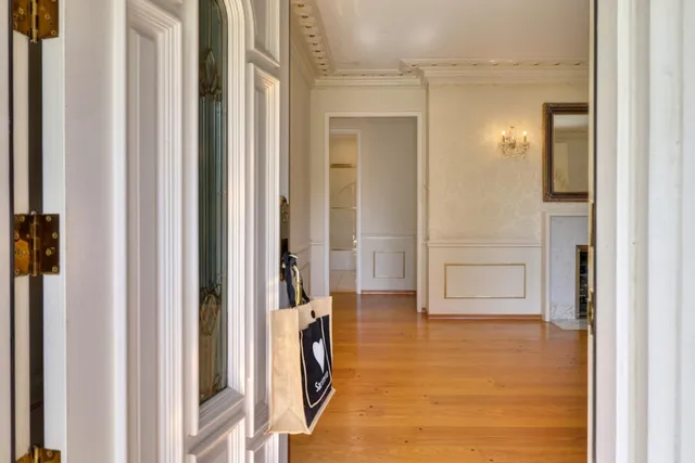 a view of a bathroom with a glass door