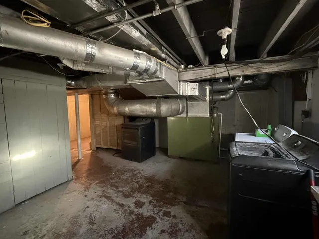 a view of room with garage