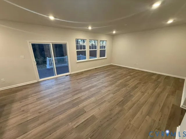 a view of deck with mountain view