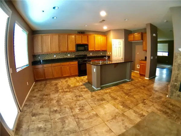 a large bathroom with a large window