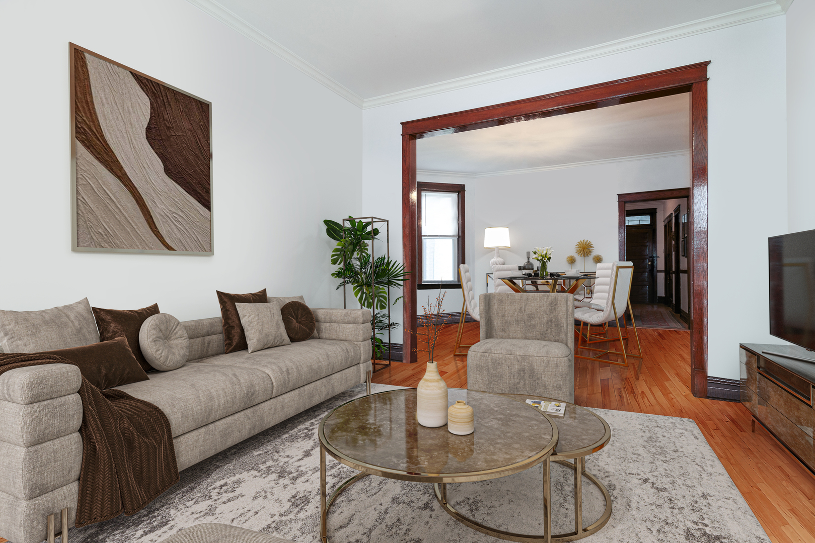 2347 West Walton Street, Unit 2 Chicago, IL 60622 - Photo 4 of 11 a living room with furniture and a flat screen tv