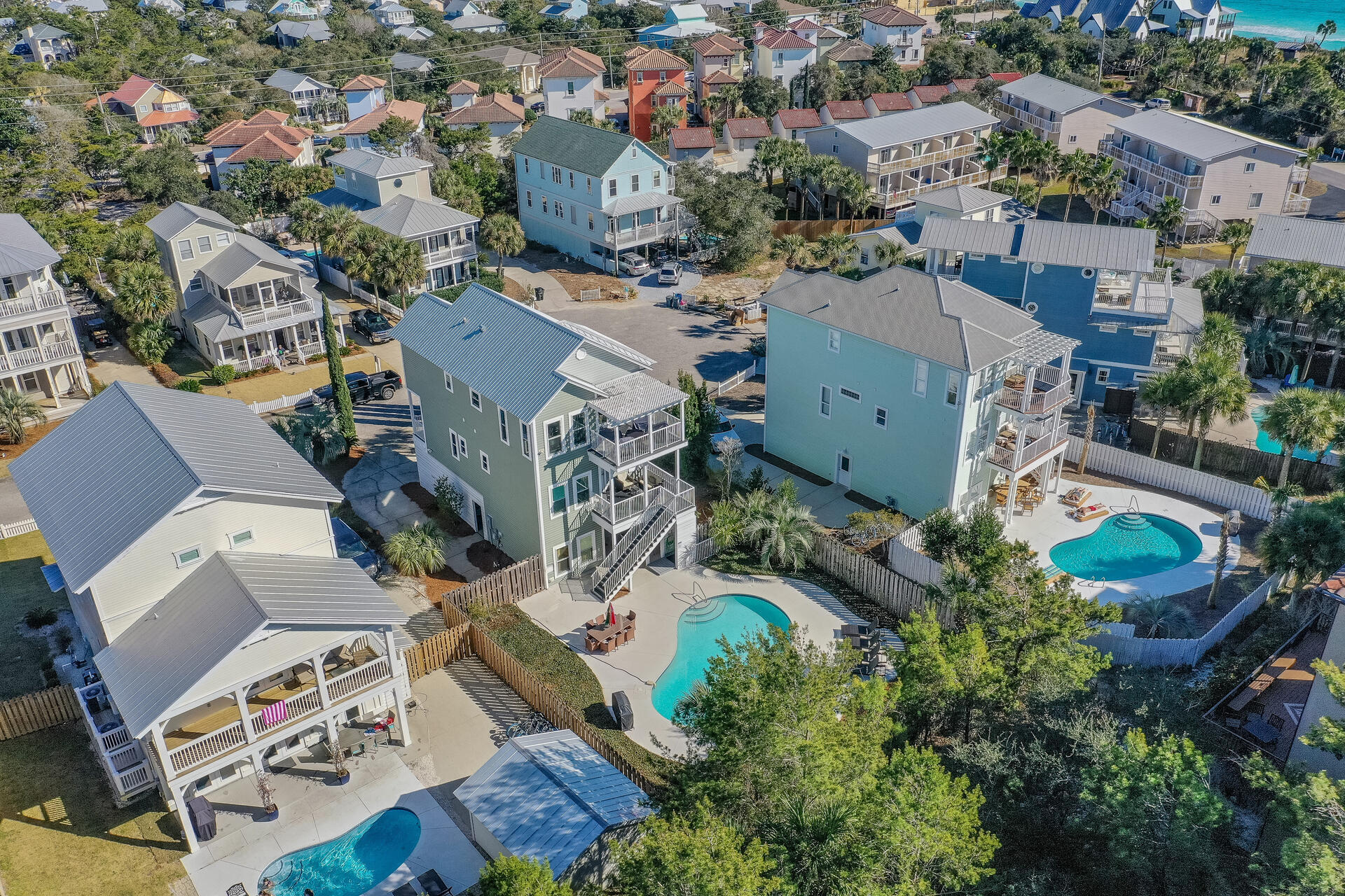 28 Sandcastle Court Santa Rosa Beach, FL 32459 - Photo 66 of 78 an aerial view of a house with a yard and outdoor seating