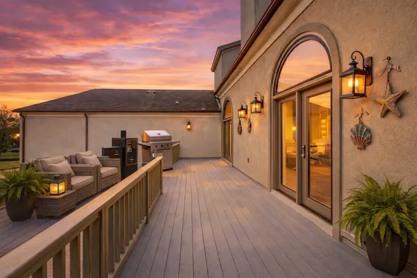a view of a swimming pool with a patio
