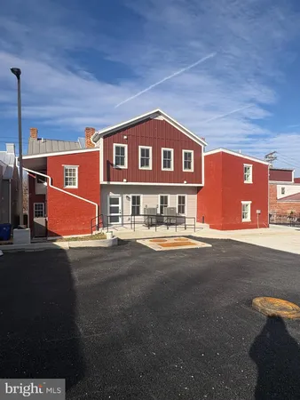 a front view of a building