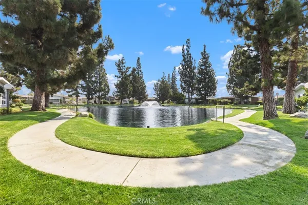a view of a swimming pool with a yard