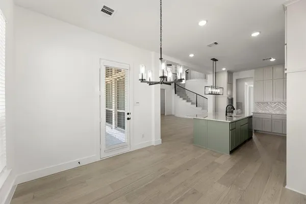 a large kitchen with a lot of counter space