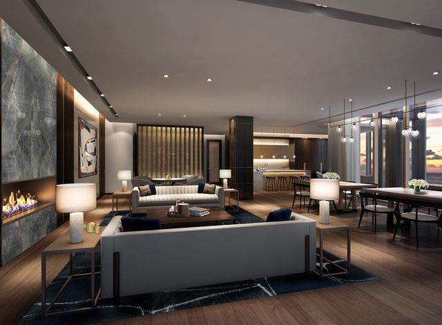 a bedroom with a large bed and a balcony