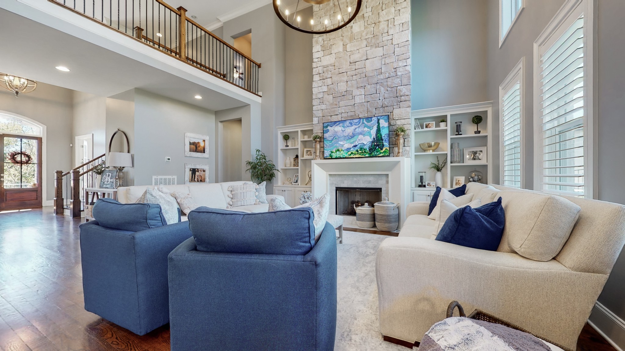 6023 Lookaway Circle Franklin, TN 37067 - Photo 15 of 50 a living room with furniture and a fireplace