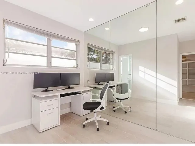 a work place with a desk and chair