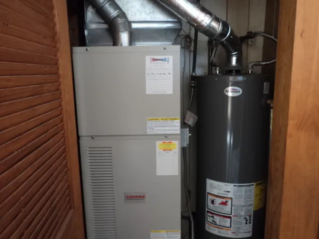 a close view of water heater room