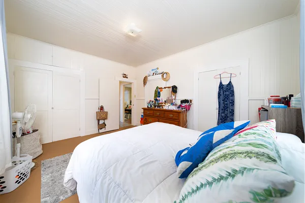 a storage room with furniture