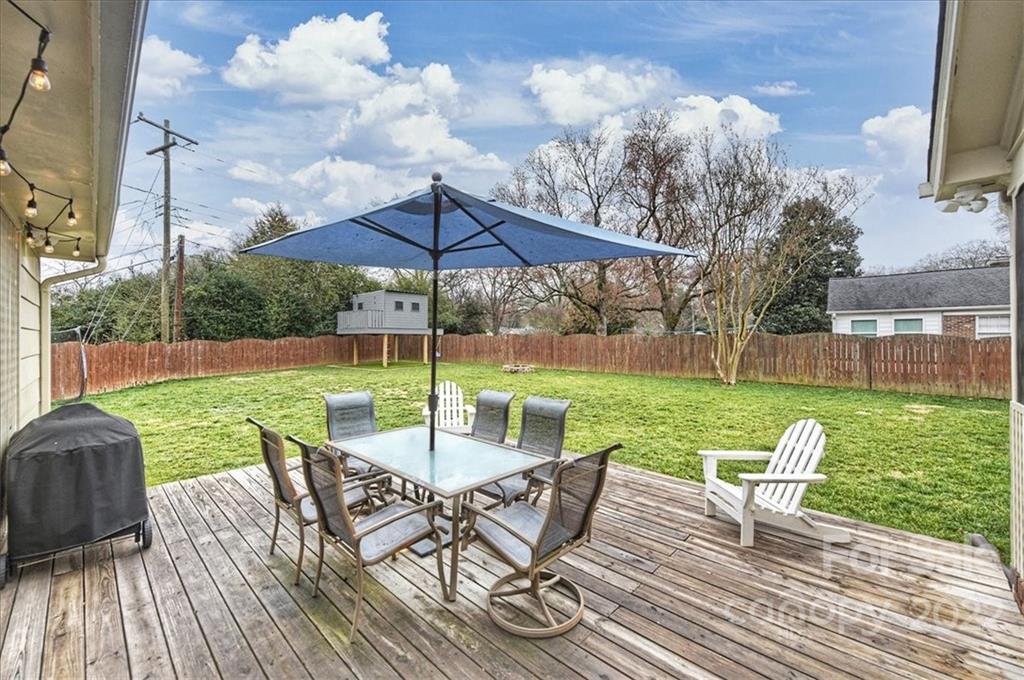 3021 Eastburn Road Charlotte, NC 28210 - Photo 37 of 48 a view of a chair and table on the wooden deck