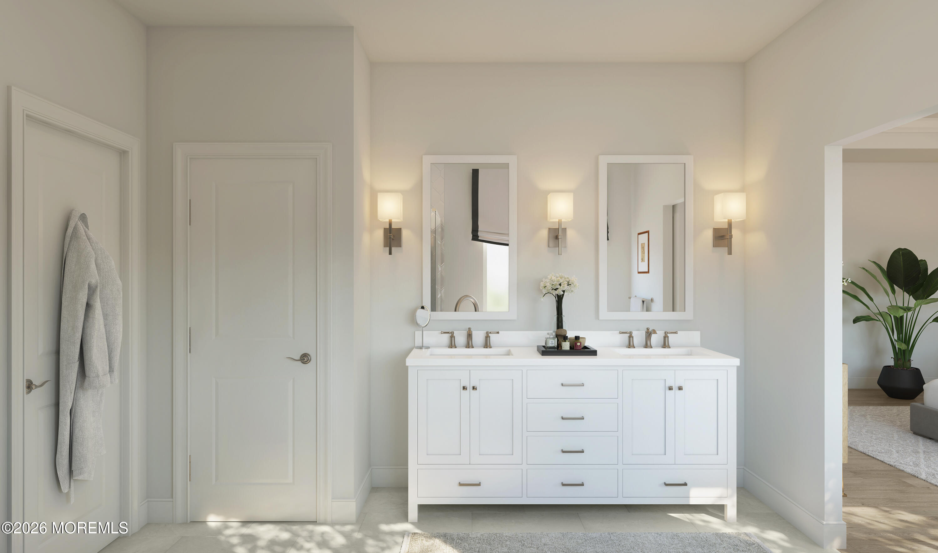 25 Tee Place Neptune, NJ 07753 - Photo 12 of 16 a bathroom with a double vanity sink and a mirror