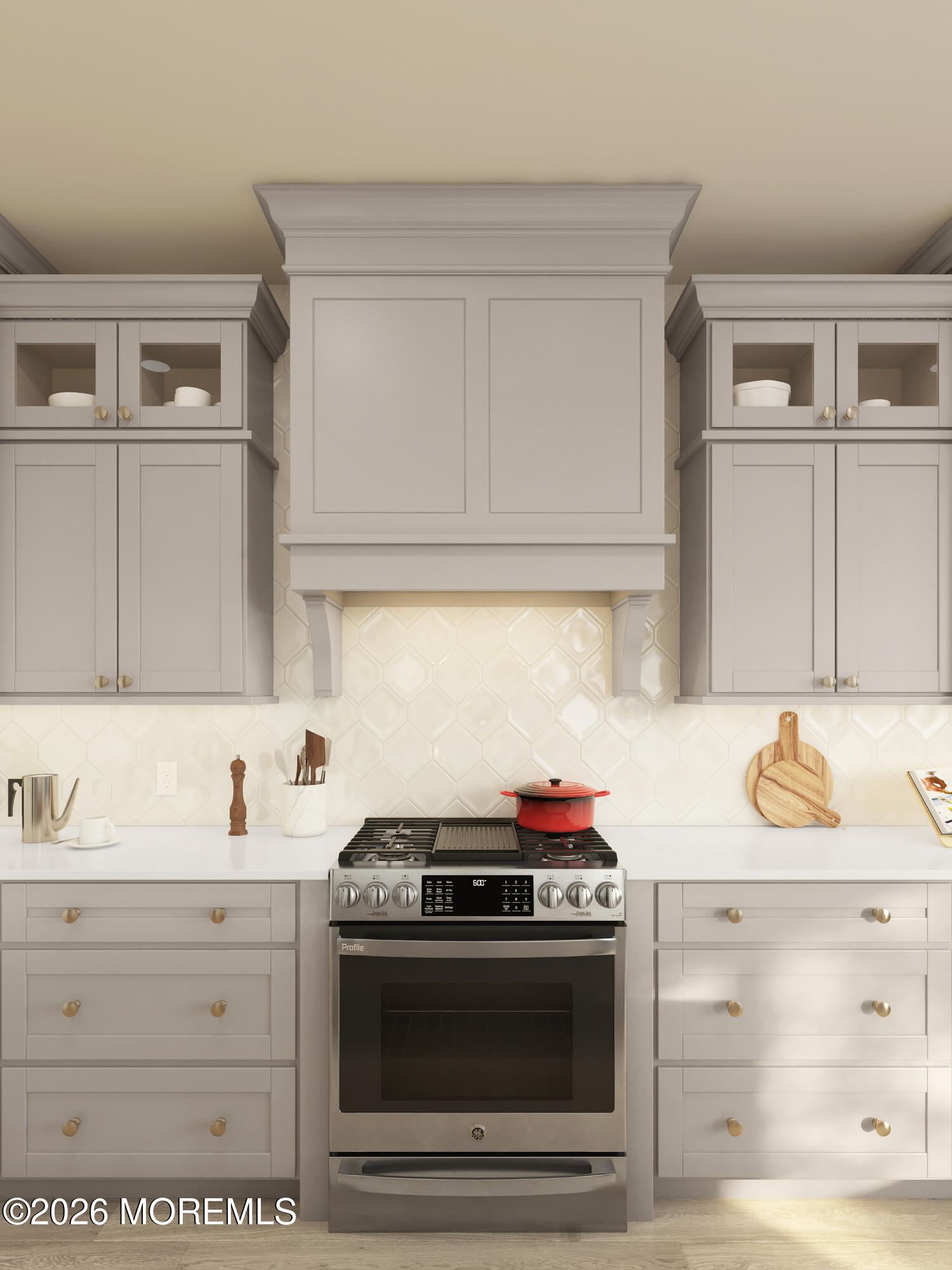 25 Tee Place Neptune, NJ 07753 - Photo 8 of 16 a kitchen with granite countertop white cabinets and white appliances