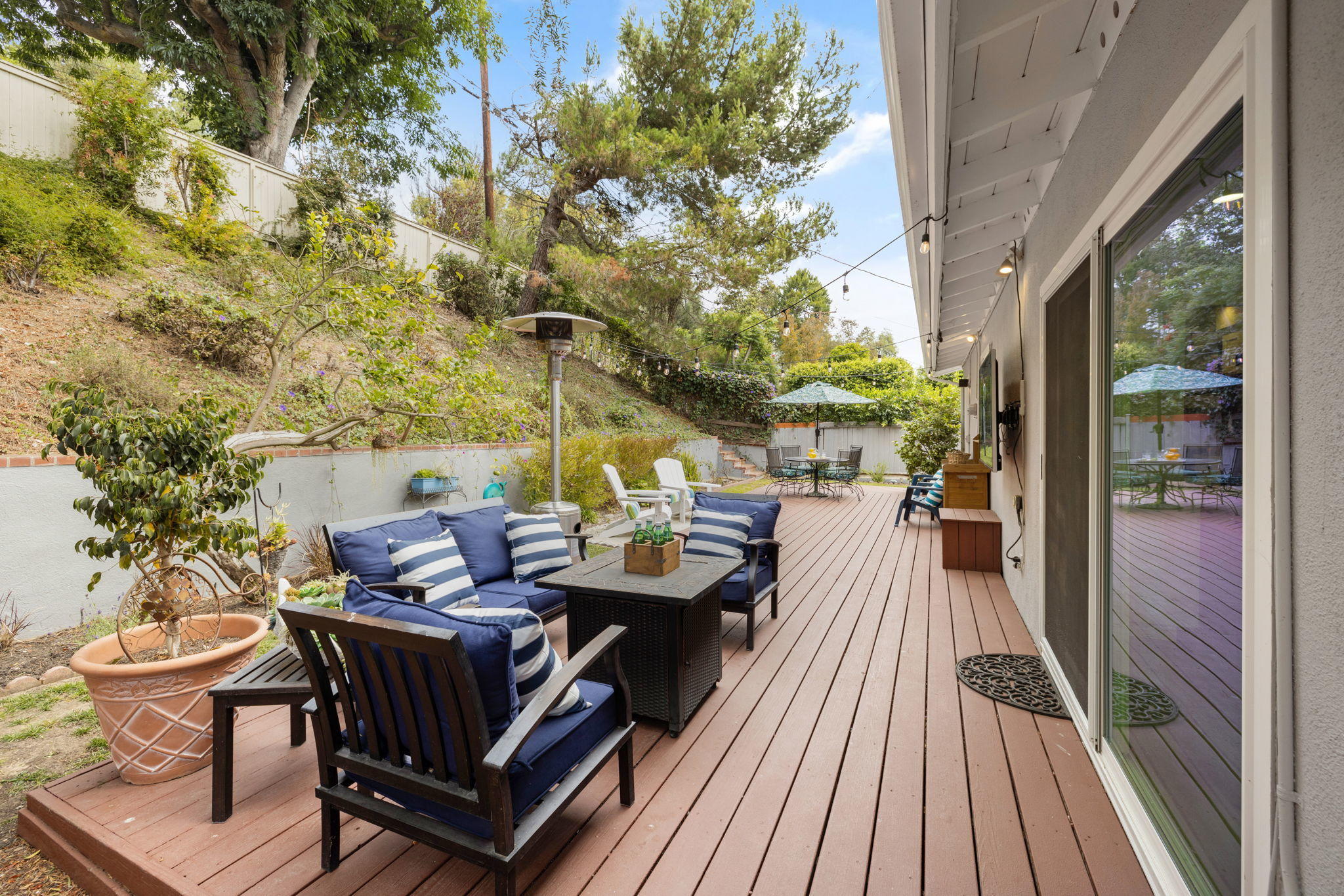 5853 Flambeau Road Rancho Palos Verdes, CA 90275 - Photo 25 of 32 a view of a balcony with furniture and wooden floor