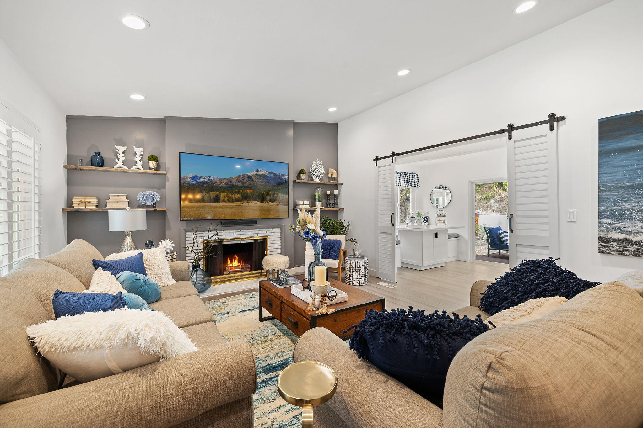 5853 Flambeau Road Rancho Palos Verdes, CA 90275 - Photo 5 of 32 a living room with furniture fireplace and a large window