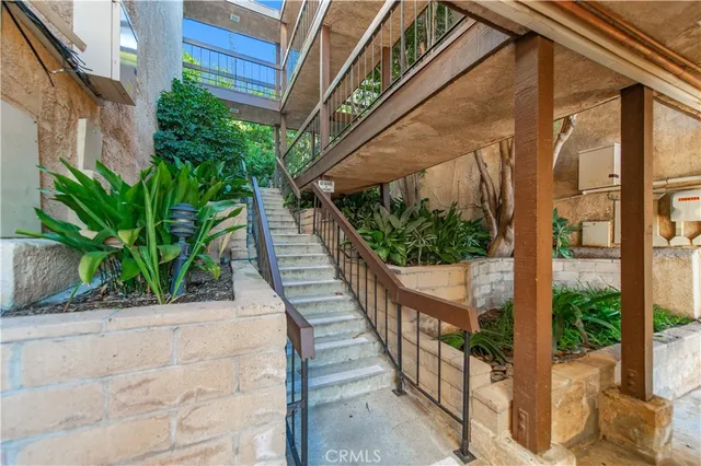 a view of a large building with a large window