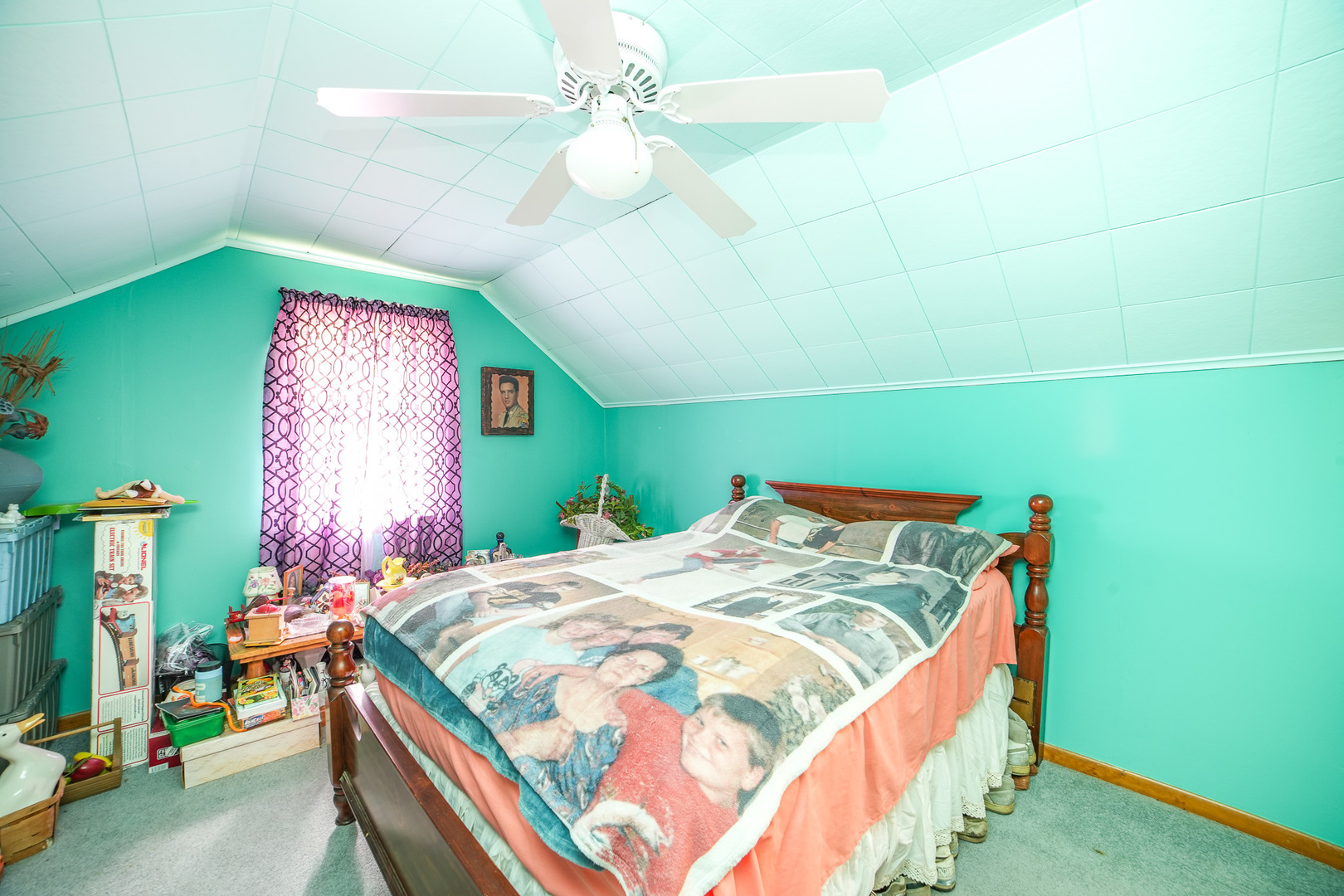 2833 East 1600 North Road Sheldon, IL 60966 - Photo 25 of 70 a bedroom with a bed and a chandelier
