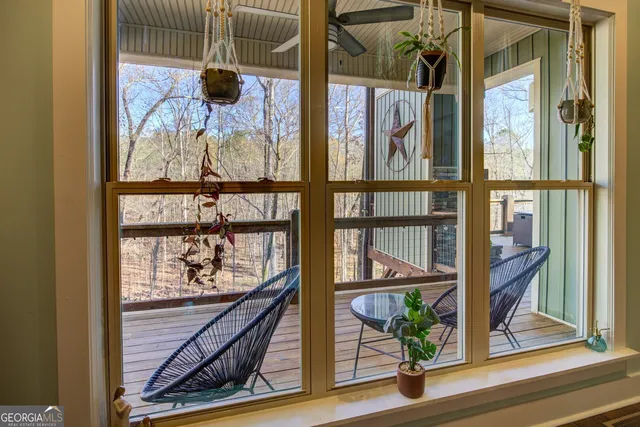a backyard of a house with lots of green space