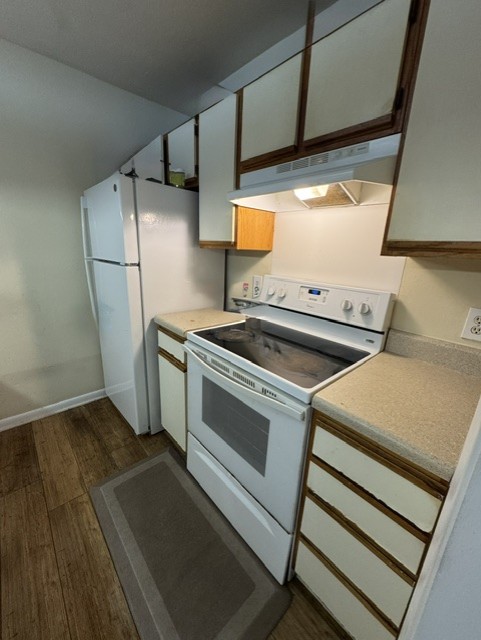 220 Elm Street, Unit 502 Clemson, SC 29631 - Photo 7 of 20 This cozy kitchen features essential appliances and durable flooring, perfect for everyday living.