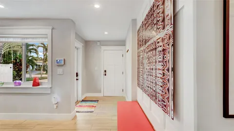 a bedroom with a bed and furniture