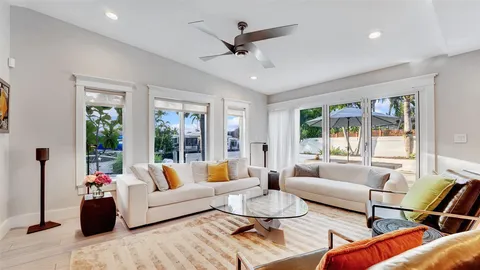 a living room with furniture and a couch
