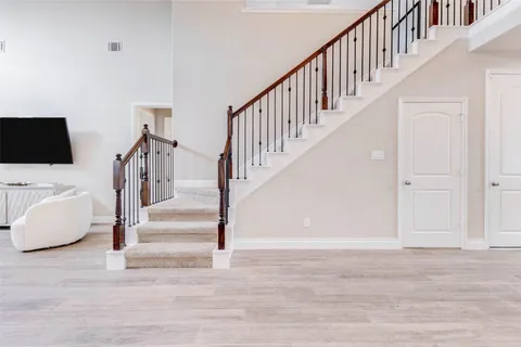 an aerial view of a house