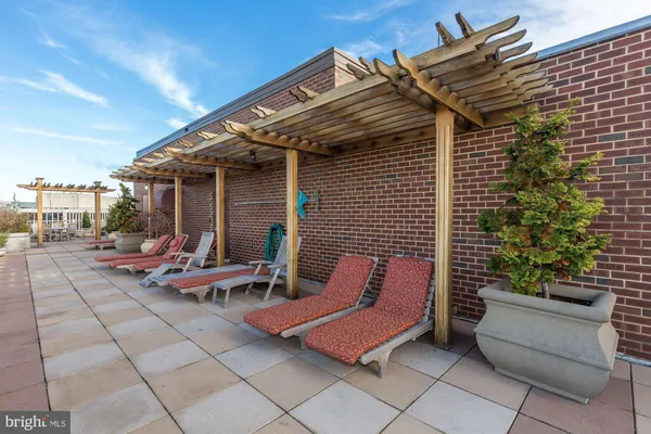 a outdoor space with patio furniture