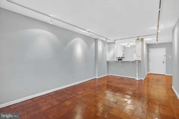 a view of a kitchen with a sink
