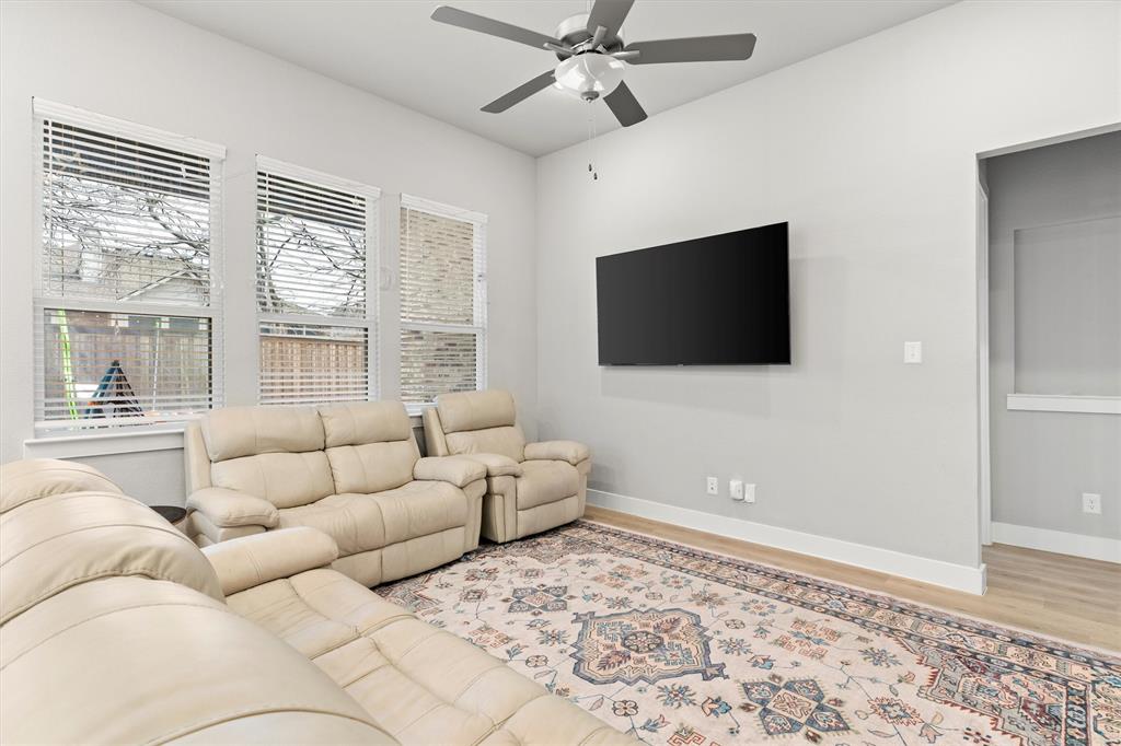 5823 Heatherwood Loop Sachse, TX 75048 - Photo 12 of 40 a living room with furniture and a flat screen tv
