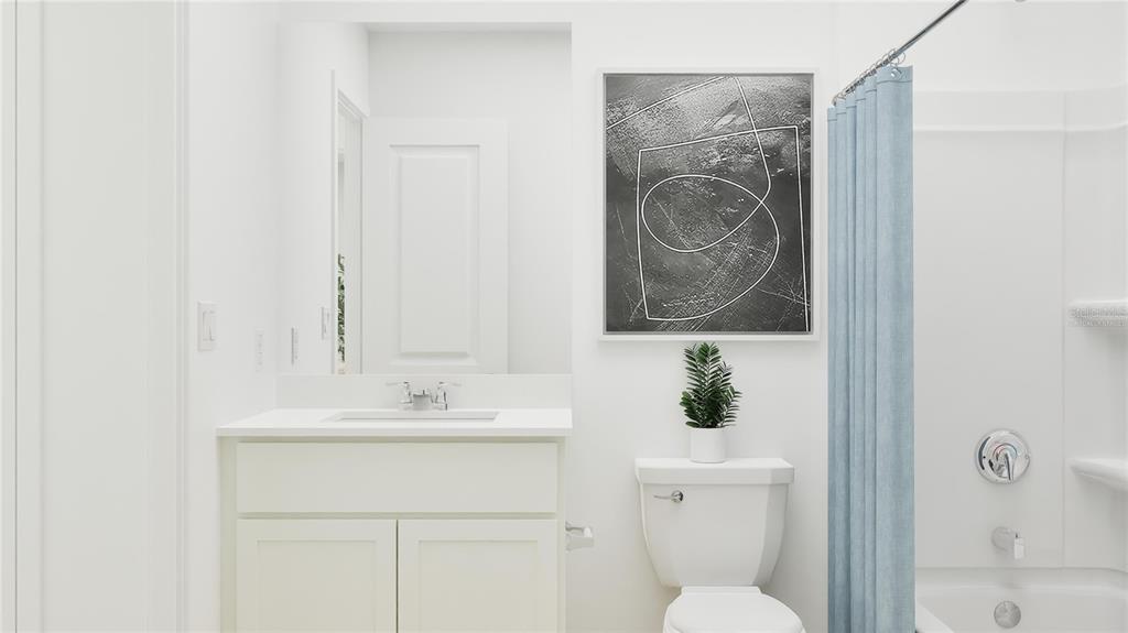 5154 Clay Whaley Road St. Cloud, FL 34772 - Photo 8 of 23 a bathroom with a sink a toilet and a mirror