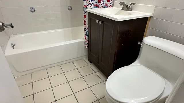 a bathroom with a sink toilet and vanity