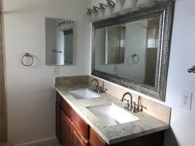 a bathroom with a window