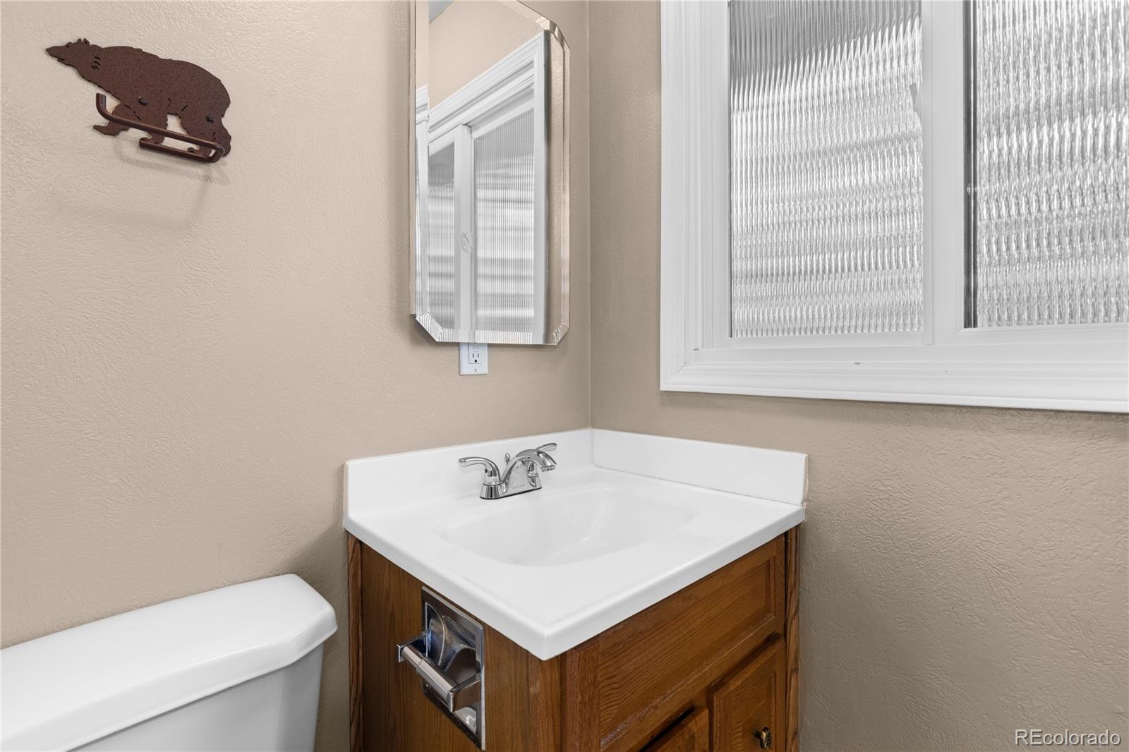 10684 Beas Drive Conifer, CO 80433 - Photo 20 of 38 a bathroom with a sink and a toilet